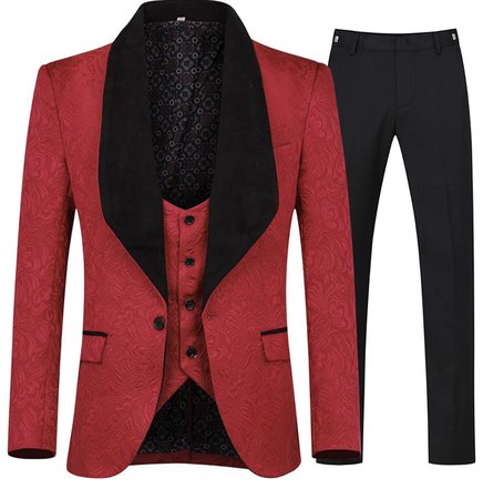 Black abd red suit