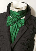 Extra Long - REGENCY Victorian Style Ascot Tie Cravat – Emerald Green Dupioni Silk - 6 inch width