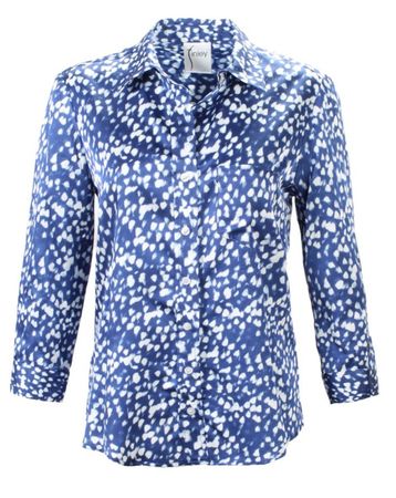Blue rain drop print blouse Finley