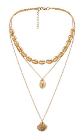 gold layered beachy necklace