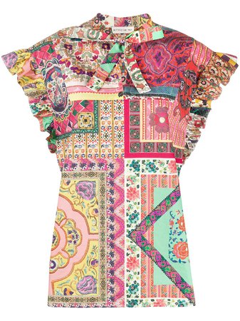 Shop pink Etro patchwork print blouse with Express Delivery - Farfetch