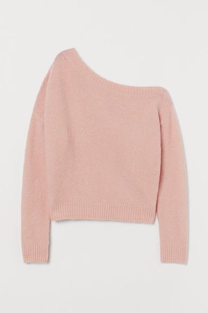 One-shoulder Sweater - Powder pink - Ladies | H&M US