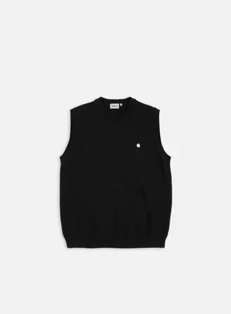 Carhartt WIP Madison Vest Sweater Black/Wax Men's | SPECTRUM