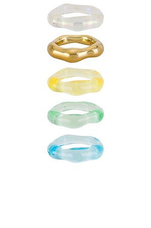 8 Other Reasons Blue Pastel Ring Set in Multi | REVOLVE