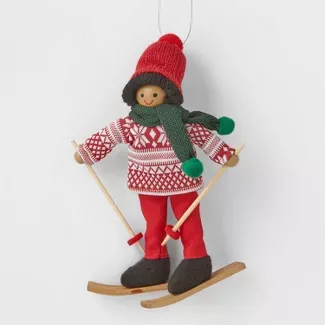 Kid Skiing With Red Pants Christmas Tree Ornament - Wondershop™ : Target