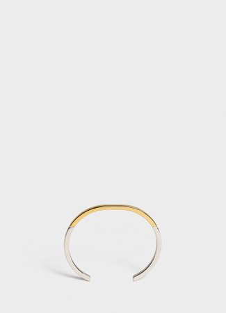 Simple Forms gold bracelet in brass with gold and rhodium finish - Gold / Rhodium - Official website | CELINE