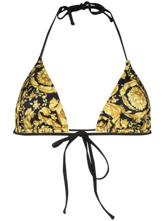 Versace Barocco-print Bikini Top - Farfetch
