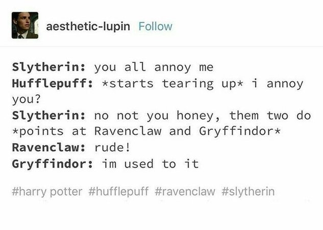 Hufflepuff Slytherin