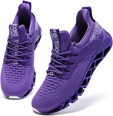 Amazon.com | SKDOIUL Sneakers for Women Athletic Running Tennis Shoes Non Slip Sport Walking Shoes Comfort Breathable Slip On Fashion Sneakers Runner Gym Trail Shoe Purple Size 5.5 | Trail Running