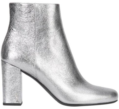 Saint Laurent Silver Ysl Yves Babies 90 Chelsea Pin Block Heel Ankle Boots/Booties Size EU 38.5 (Approx. US 8.5) Regular (M, B) - Tradesy