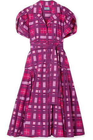 LHD | Glades belted printed cotton-blend poplin midi dress | NET-A-PORTER.COM