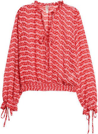 Patterned Blouse - Red