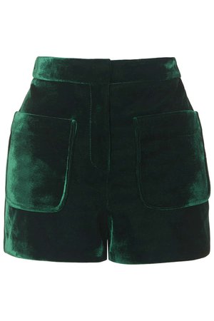Green Velvet Shorts