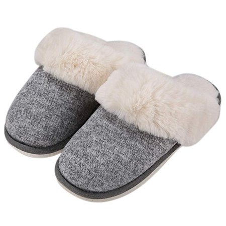 Amazon.com | Women's Comfort Knit Memory Foam House Slippers Fuzzy Plush Lining Slip-on Clog House Shoes for Indoor & Outdoor Use | Shoes
