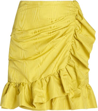 Costarellos Luella Ruffled Moire Mini Skirt