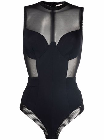 Murmur sheer-panelled Sleeveless Bodysuit - Farfetch