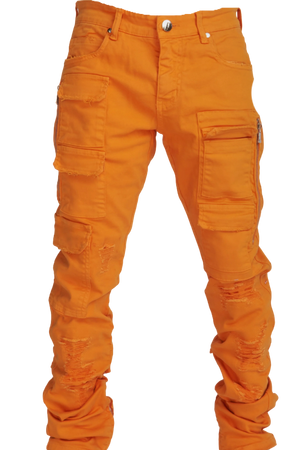 orange denim jeans