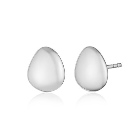 Nura Small Pebble Stud Earrings in Sterling Silver | Jewellery by Monica Vinader