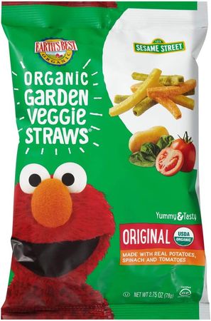 Amazon.com: Earth's Best Organic Kids Snacks, Sesame Street Toddler Snacks, Organic Veggie Straws, Gluten Free Snacks for Kids 2 Years and Older, Original, 2.75 oz Bag