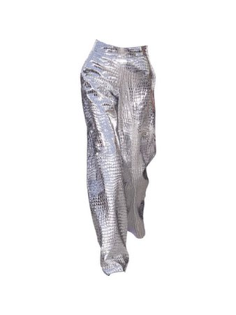 Metallic silver pants