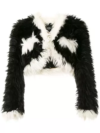 CHANEL Pre-Owned 1994 Cropped Faux Fur Jacket - Farfetch