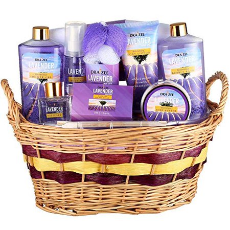Amazon.com : Lavender Deluxe "Complete Spa at Home Experience" 10 Piece Gift Basket for Women by Draizee - #1 Best Gift for Mother's Day - Skin Care Set with Lotions, Creams, Bath Bombs & More : Beauty