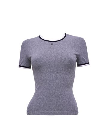 Chanel Gray CC Logo Short Sleeve T-Shirt — God of Cloth