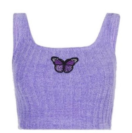 purple butterfly tank top