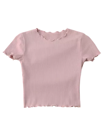 [HOT] 2018 Cropped Flounced T-Shirt In PINK S | ZAFUL