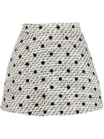 Valentino tweed polka dot short shorts white & black VB3RA7H569M - Farfetch