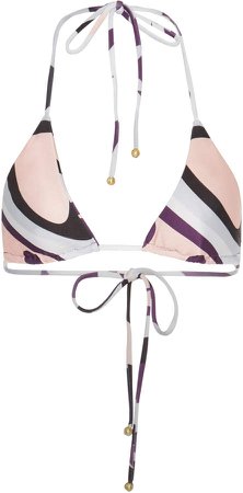 Cin Cin Printed Triangle Bikini Top Size: S