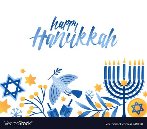 Happy hanukkah greeting card template Royalty Free Vector