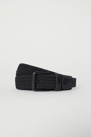 Elasticized Fabric Belt - Black - Men | H&M US