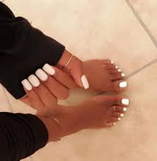 white painted toenails black girl - Google Search