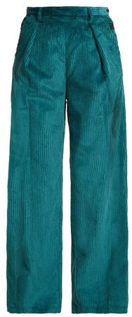 Jeanne Cotton Blend Corduroy Trousers - Womens - Blue