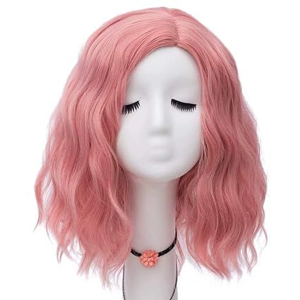 Amazon.com: NiceLisa Lovely Pink Short Wavy Harajuku Anime Cosplay Wigs Full Hair COS Props : Clothing, Shoes & Jewelry