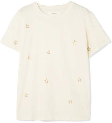 The Boxy Crew Embroidered Cotton-jersey T-shirt - White