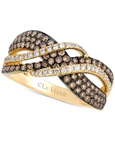 Le Vian Chocolatier Gladiator Weave™ Diamond Statement Ring (7/8 ct. t.w.) in 14k Gold