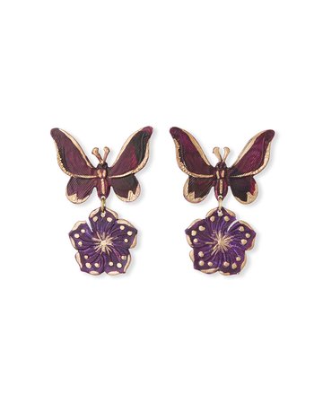 We Dream in Colour Butterfly Drop Earrings, Purple | Neiman Marcus