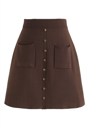 Charm in This Way Mini Knit Skirt in Brown - Retro, Indie and Unique Fashion