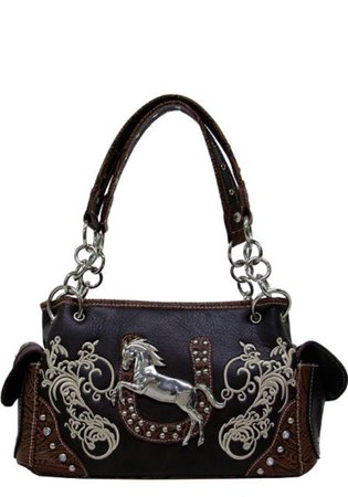 leather horse hand bag