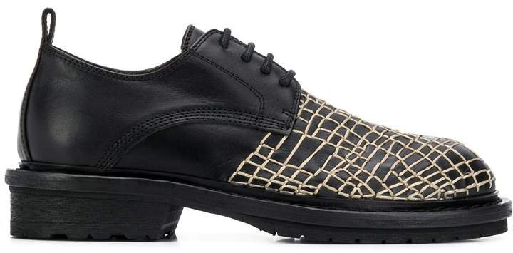web-embroidered derby shoes
