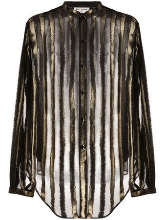 Saint Laurent Sheer Striped Shirt - Farfetch