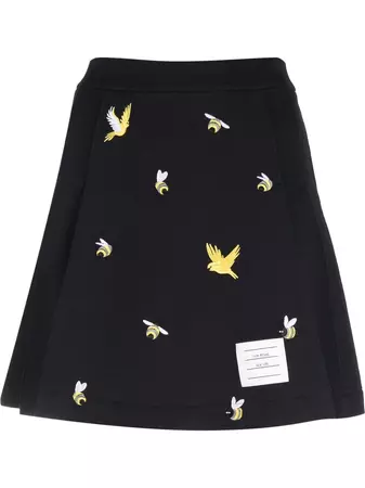 Thom Browne Embroidered A-line Skirt - Farfetch