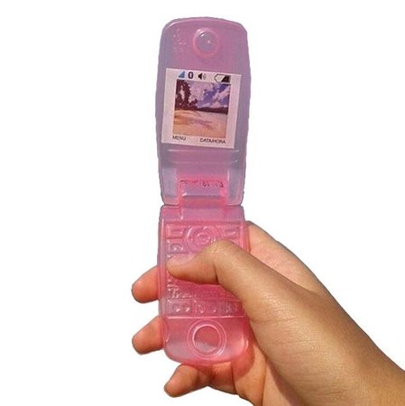 clear pink flip phone