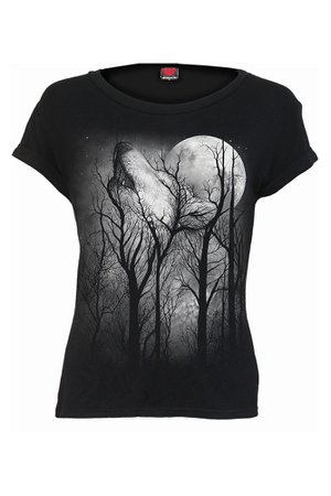 Forest Wolf Cap Sleeve Gothic Top by Spiral Direct | Ladies