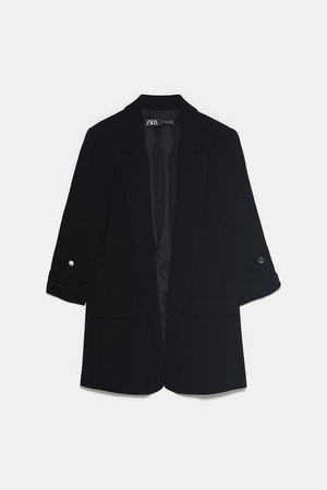 BLAZER WITH ROLLED - UP SLEEVES-NEW IN-WOMAN-NEW COLLECTION | ZARA United States black