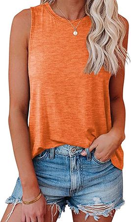Amazon.com: Bliwov Womens Tank Tops Crewneck Loose Fit Basic Solid Color Casual Summer Sleeveless Shirts Gray : Clothing, Shoes & Jewelry