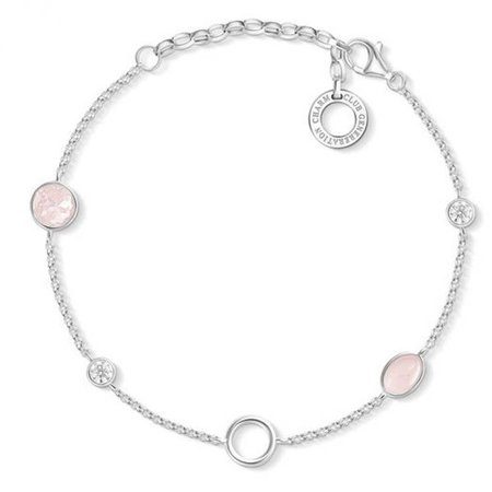 Silver Pink Stone Charm Bracelet - THOMAS SABO | Drakes Jewellers Plymouth, South West