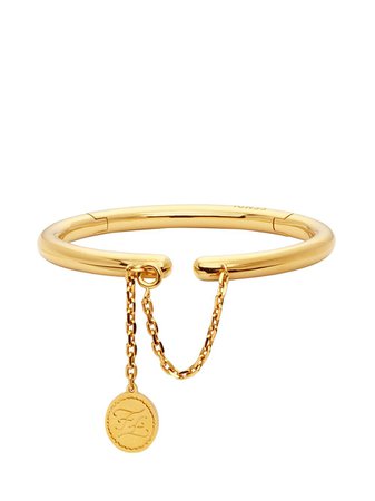 Fendi Rigid Gold-Coloured Bracelet | Farfetch.com